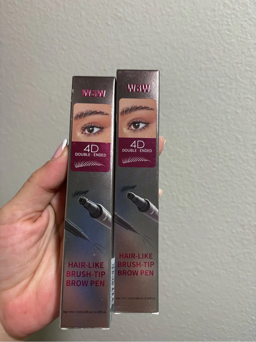4D Double-Ended Hair-Like Brush-Tip Brow Pen - Brown